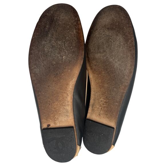 Chanel CC Chain Lambskin Leather Flat Loafers Slippers Black 40 / 9.5 - Picture 8 of 11